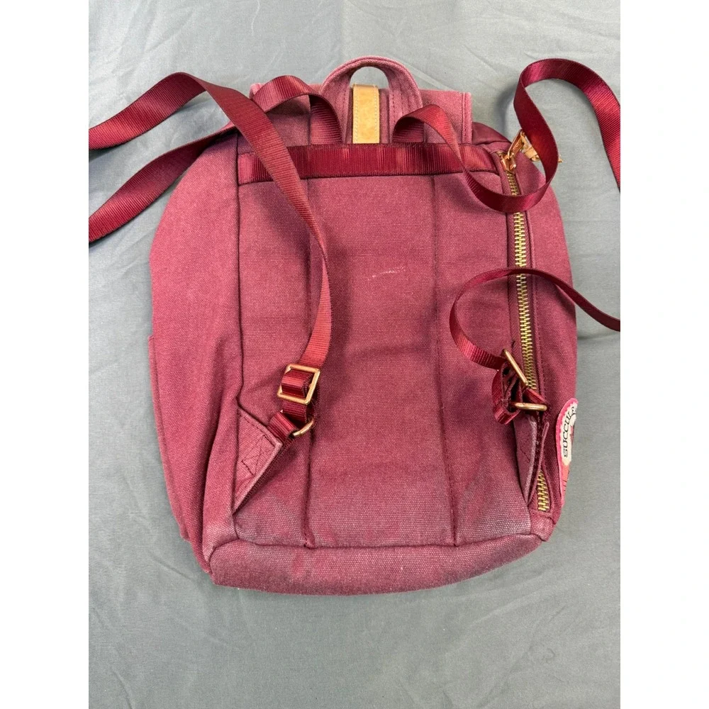 Herschel‎ Supply Co Select Series Burgundy Dawson Backpack Patches Leather Trim